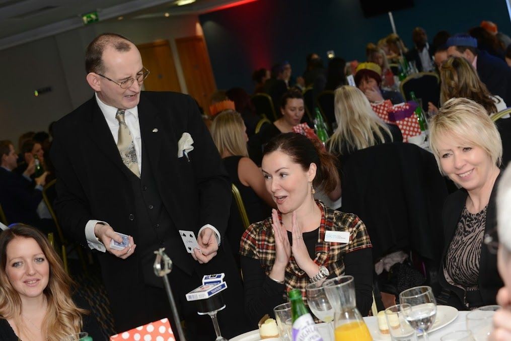 Guests experience miracles inches from their eyes, using cards, coins, sponge balls, rubber bands, and mind-reading routines.  Perfect for networking receptions, gala dinners, and fundraising balls, Carl sparks conversation and camaraderie at every table.
